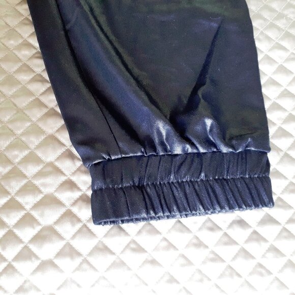 NWOT Current Air blue shiny finish relaxed jogger-like pants Size S - Picture 3 of 5
